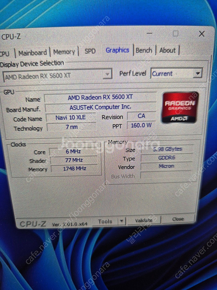 Asus rx 5600xt 6g 판매합니다--1