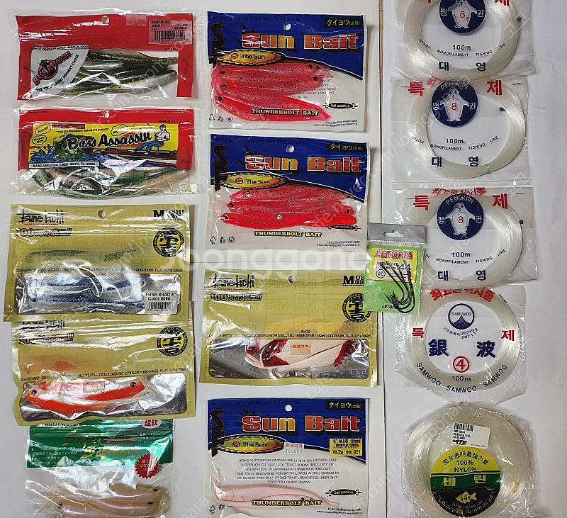 광어 우럭 다운샷용 웜, 훅 판매(택포)--0