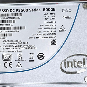 인텔 DC SSD sas P3500 800GB 서버 스토리지