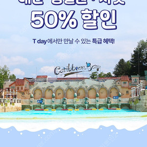 캐리비안 베이 50프로 할인권 구명조끼포함