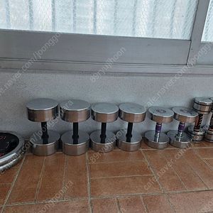 크롬 덤벨 셋트