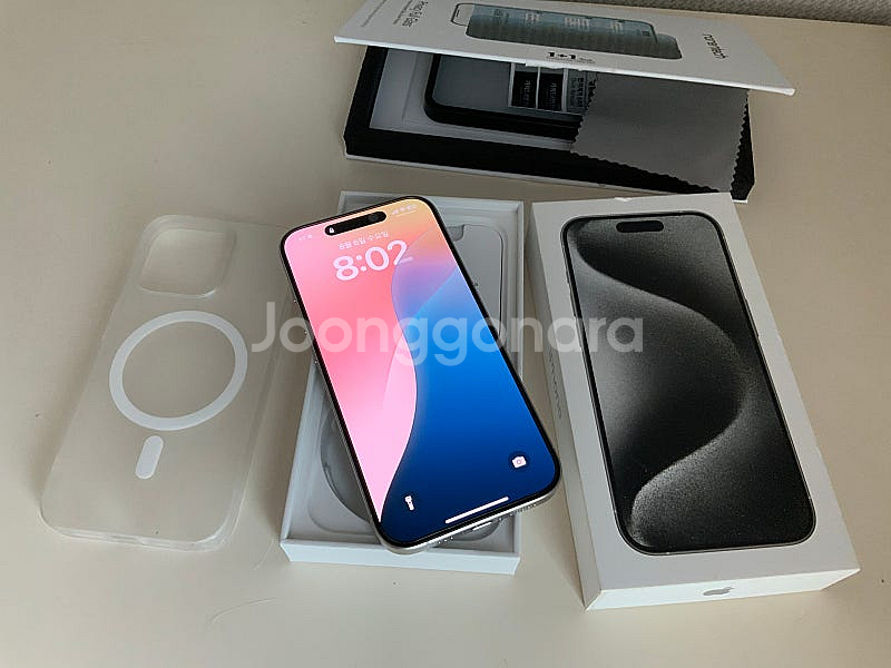 (풀박) 아이폰 15 프로, 256GB, 실버 팝니다--0