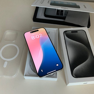(풀박) 아이폰 15 프로, 256GB, 실버 팝니다
