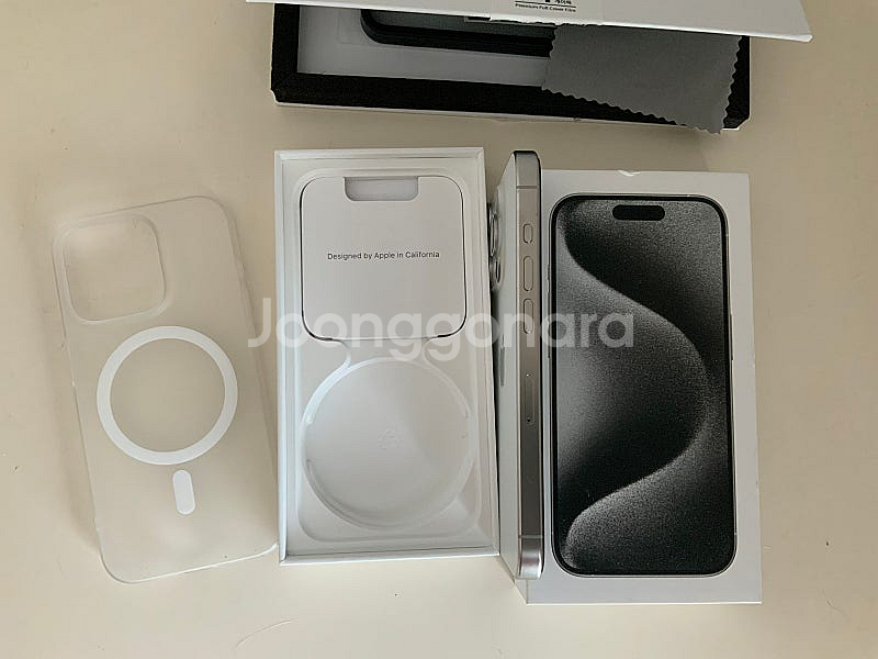 (풀박) 아이폰 15 프로, 256GB, 실버 팝니다--3