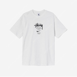 [XL] 나이키 x 스투시 나투시 월드투어 반팔 티셔츠 흰색