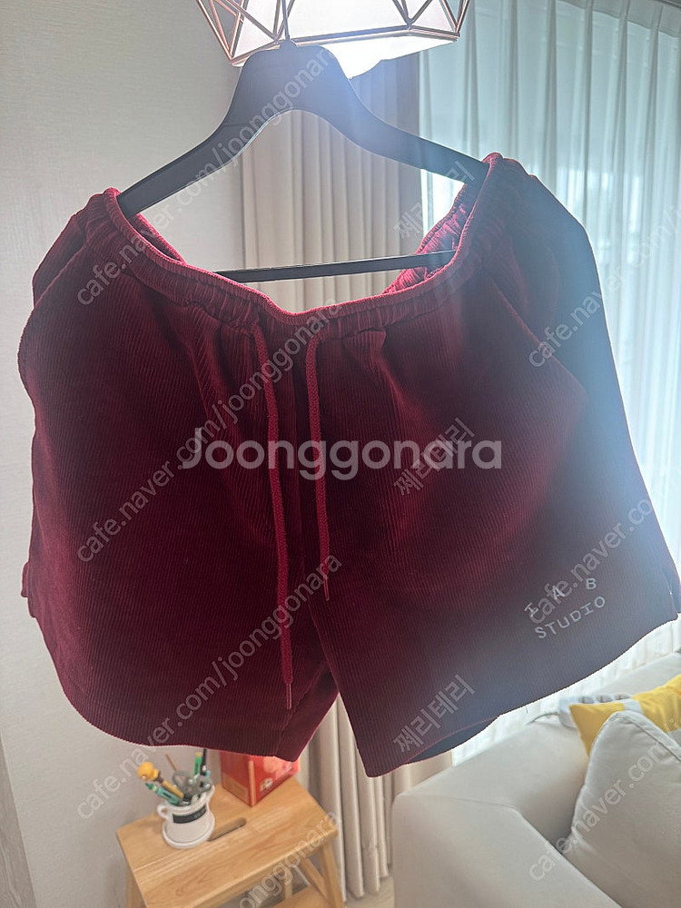 아이앱 코듀로이 반바지 버건디 L--2