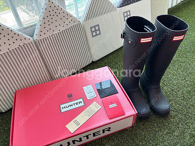헌터 HUNTER 롱 레인부츠 블랙 240, 사이즈 미스로 새것같은상태--0