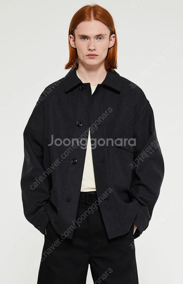 르메르 원 포켓 울 오버 자켓 셔츠 50size--3