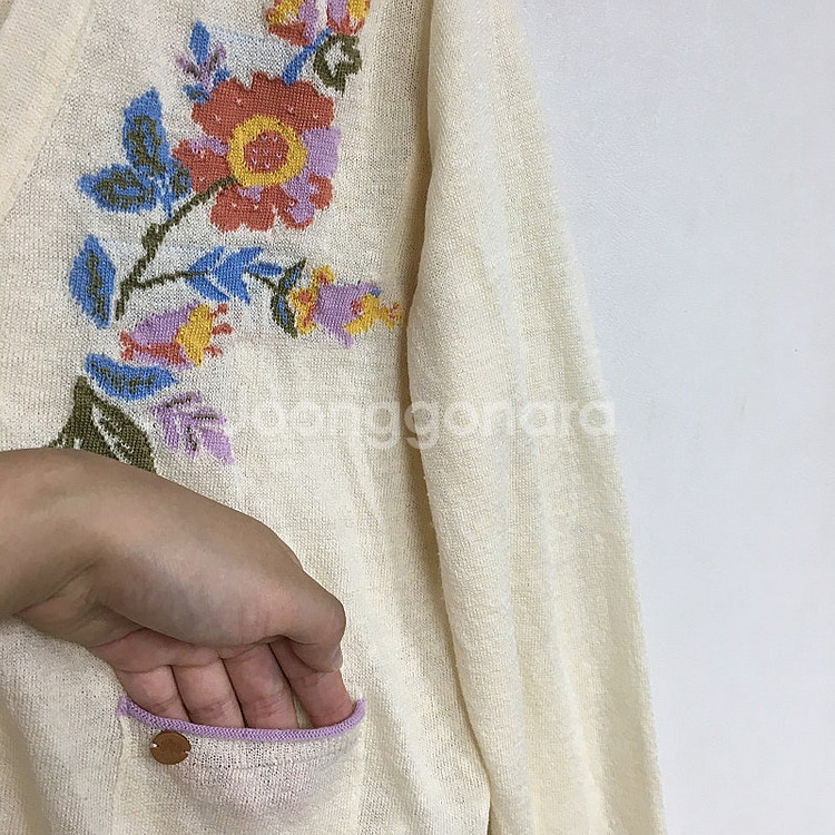 써스데이아일랜드 플라워 린넨 가디건 S / 랑방 마인 ...--3