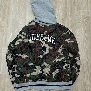 챔피온 슈프림 콜라보 리버시블 카모 패딩 점퍼 XL/105