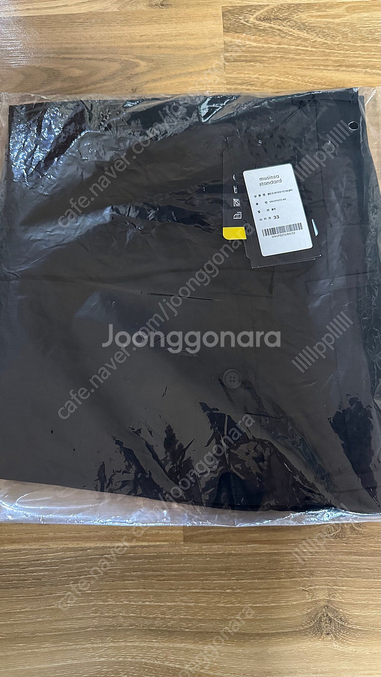 무신사 쿨탠다드 세미 와이드 히든 밴딩 슬랙스 블랙 33 새상품--0