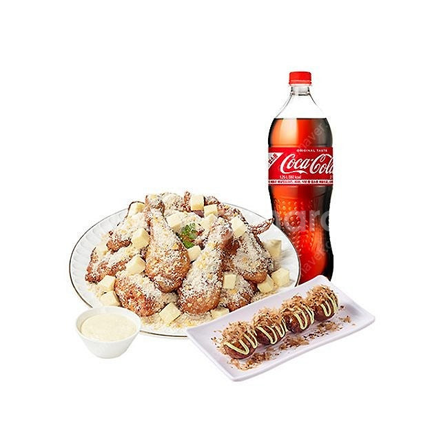 푸라닭 치즈인이유+타코볼(4구)+콜라 1.25L--0