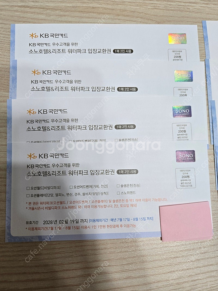 로블 워터파크 2인 사용권 4장--0