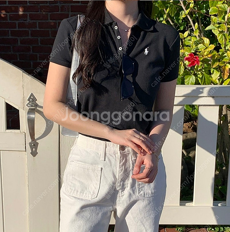 폴로 걸즈 PK 카라반팔티 XL 블랙/핑크/엘리트블루--0