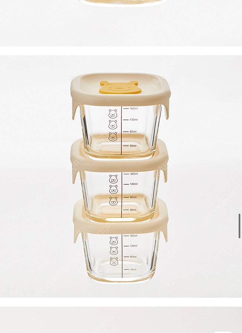 락앤락 X 디즈니 위니더푸 바로한끼 이유식 사각용기 3p, 230ml