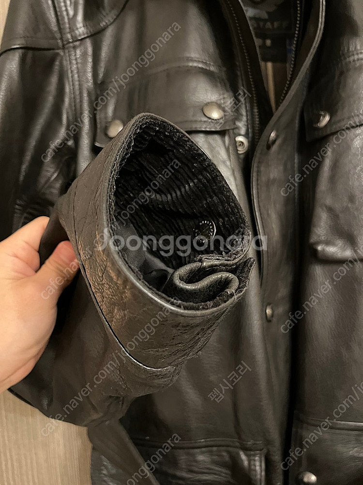 벨스타프 트라이얼마스터 모터사이클 레더자켓 엔틱블랙 빅...--4