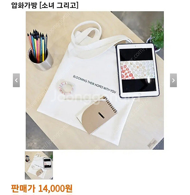 [최저가]희움 - 압화가방(소녀 그리고) 에코백 위안부--1