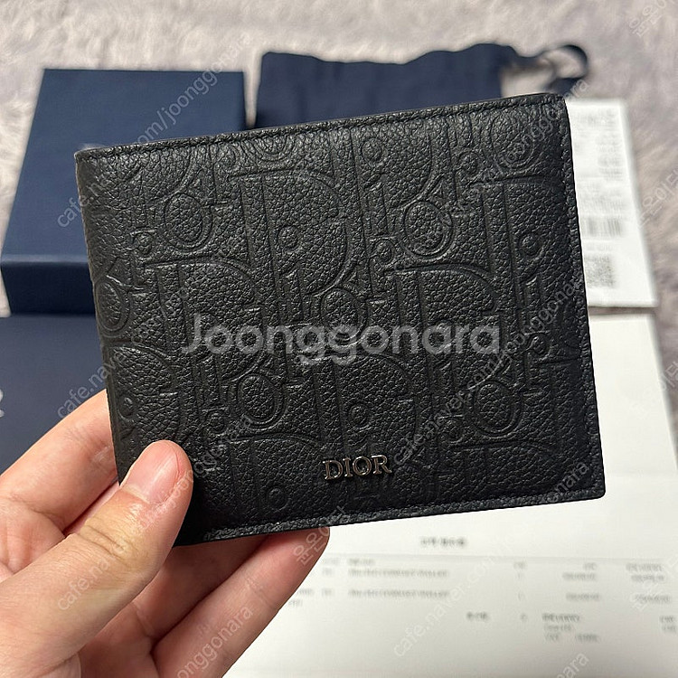 [미사용/새상품] 디올 오블리크 그래비티 반지갑 블랙--0