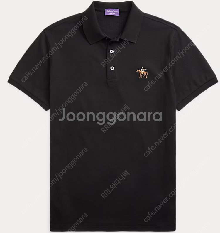 랄프로렌 퍼플라벨 로고 카라티 블랙 -size M---0