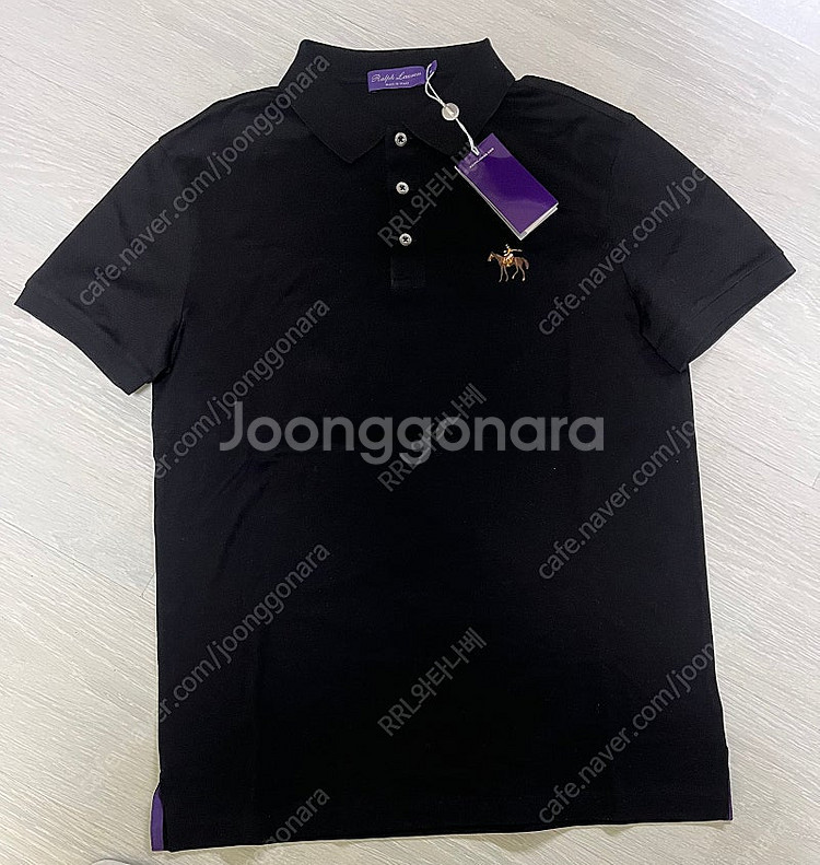 랄프로렌 퍼플라벨 로고 카라티 블랙 -size M---1