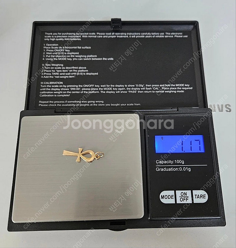 프랑스 18k 빈티지 고대십자가 펜던트--5