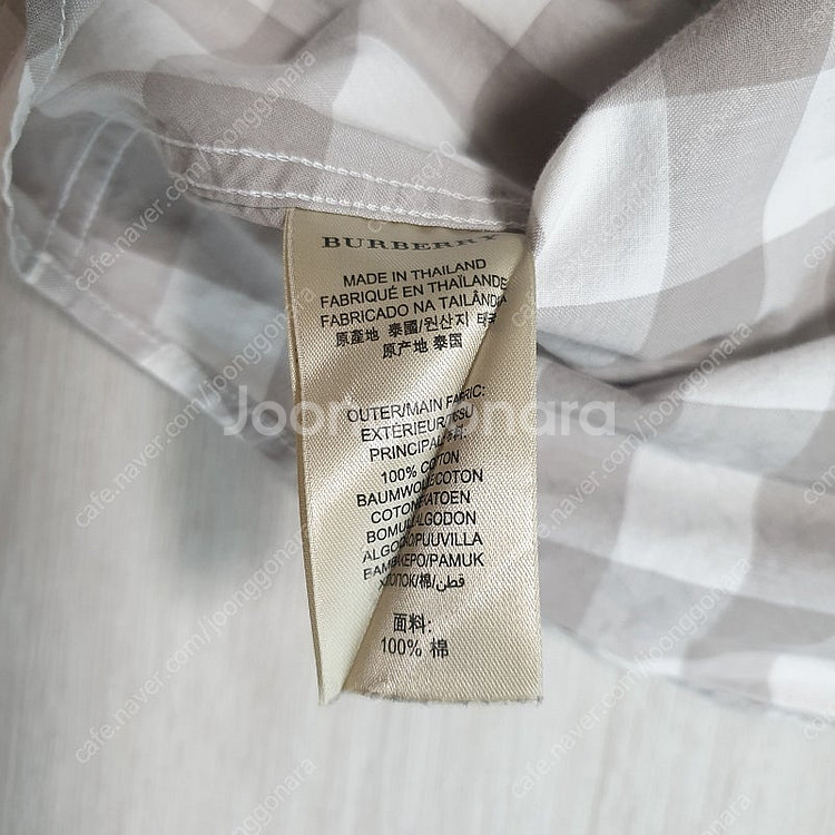 버버리 브릿 체크패턴 반팔 캐주얼 셔츠 M사이즈--5