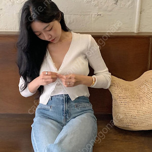 새상품) 마이빈 메이비 가디건 화이트