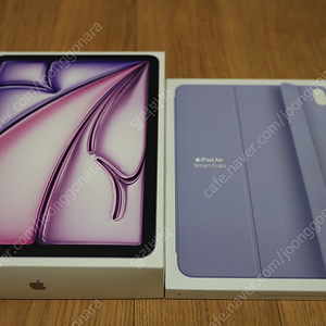아이패드 에어 11 M3 퍼플, 128GB, Wi-Fi 새제품급 팝니다.(7월28일 구매) + 정품폴리오케이스 포함