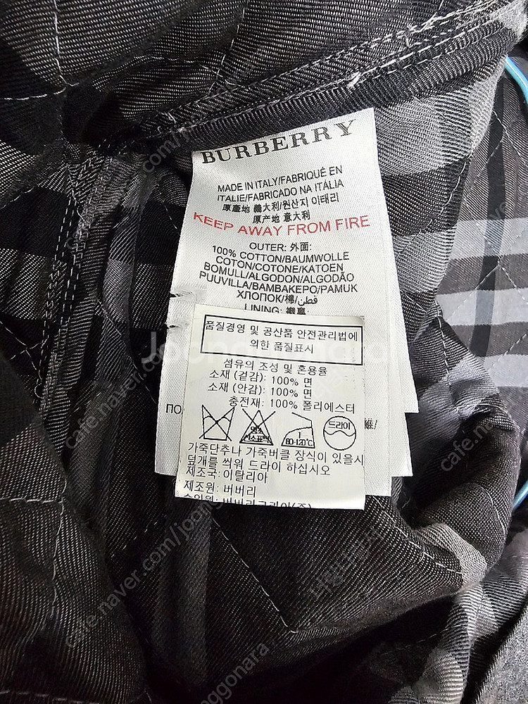 버버리 키즈 다이아 퀄팅자켓 회색 사이즈 10y 140cm--5