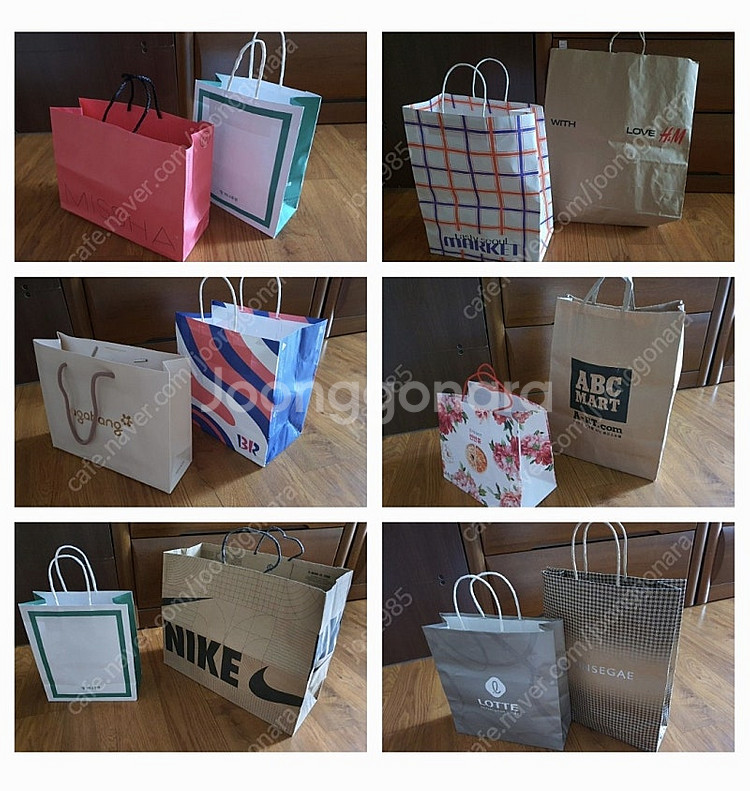 각종 쇼핑백종류 모음 60개 부담없이 편하게 막쓰실분께 합 저렴히6천원(수원)--3