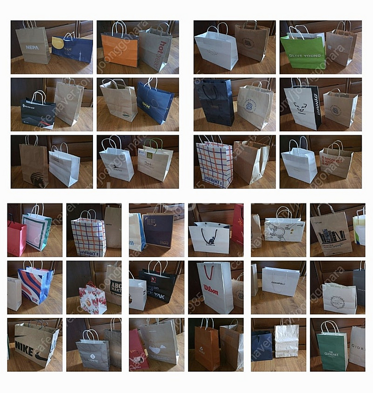 각종 쇼핑백종류 모음 60개 부담없이 편하게 막쓰실분께 합 저렴히6천원(수원)--7