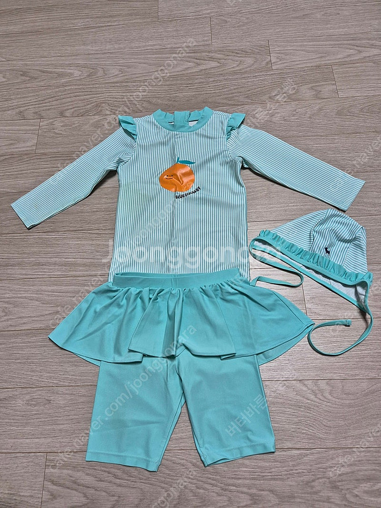 블루독 베이비 래쉬가드 모자 세트 120--0