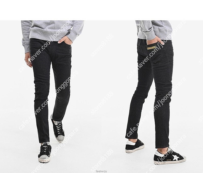 디스퀘어드 옐로우로고 흑청 슬림바이커진 44 남성청바지 블랙진 디퀘2 발망 필립플레인 디젤 돌체앤가바나 구찌 오프화... 이미지