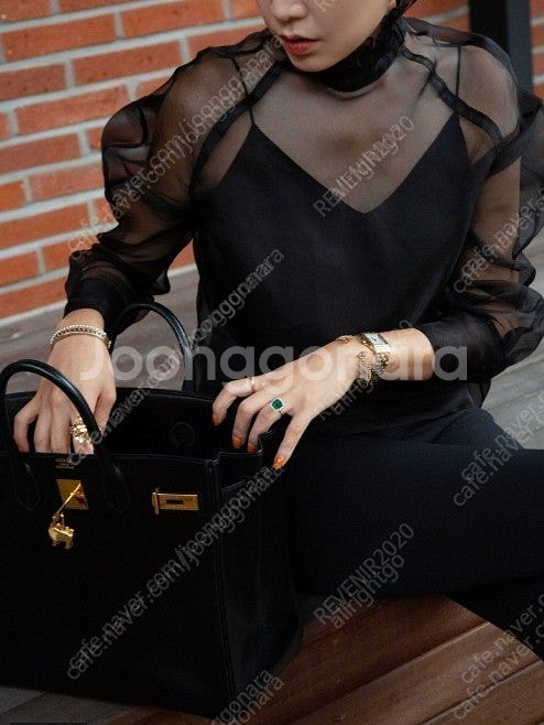 몽또또 MONTTOTTO 오간자 시스루 블라우스 사이즈 55~66--8