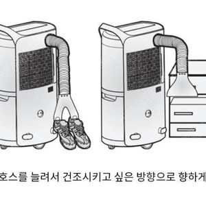 LG 휘센 제습기 신발, 옷장건조키트 연장호스 판매 합니다. 2개 셋트로 있습니다.