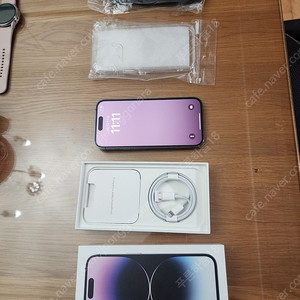 아이폰 14프로 퍼플 256GB 미사용(단순개봉) 정상해지 공기계 스마트폰