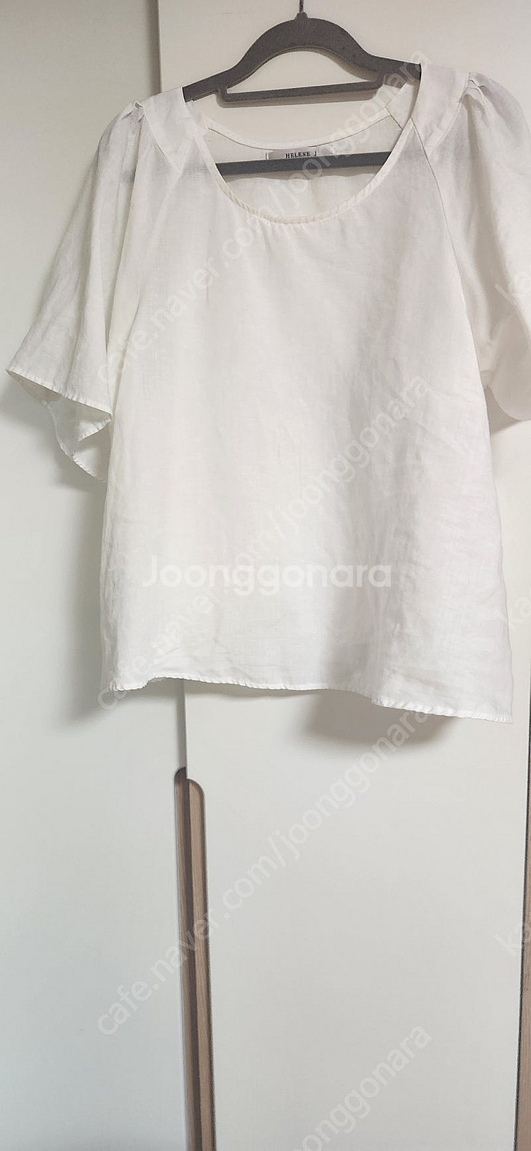 헬렌j 린넨 러플 블라우스--0