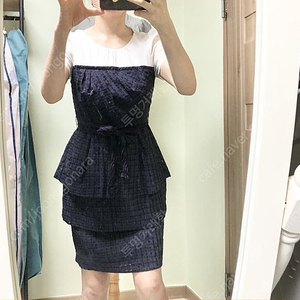 새제품/린ㅡ 네이비 벨티드 원피스 55/하객룩