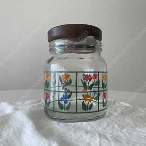 미국 앵커호킹 빈티지 플라워 글라스 자(Jar)