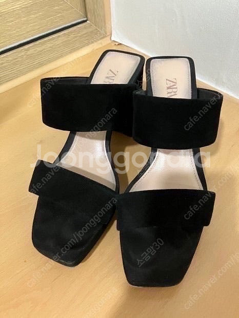 자라(ZARA) 스웨이드 레더 플랫폼 하이힐 샌들--0