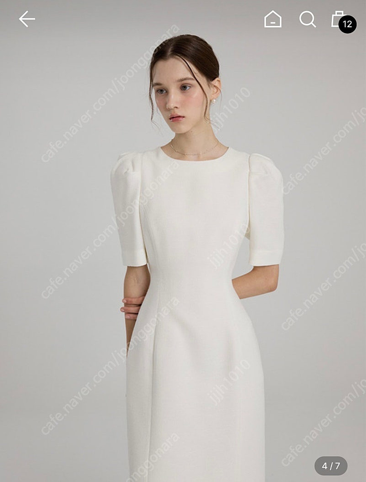 플로움 블루밍 화이트 원피스 M--1