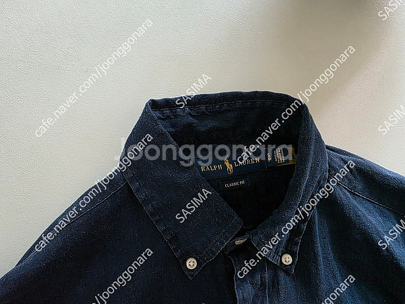 폴로 린넨 셔츠 네이비 팝니다.--1