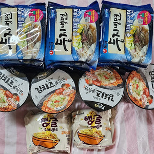 둥지냉면 멀티3,컵라면4,탱글 갈릭오일파스타 낱개2