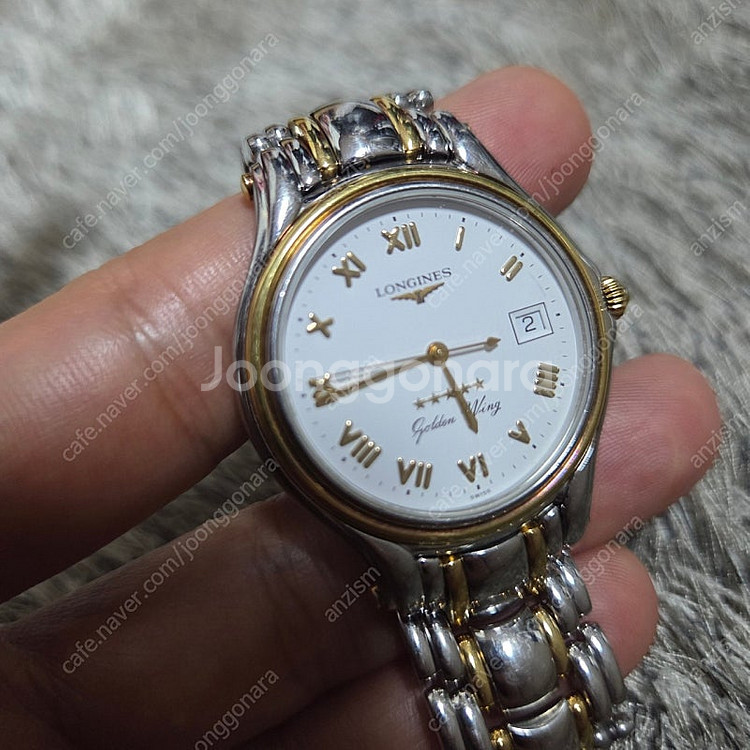 론진 골든윙 파이브스타 34mm 18k콤비--2