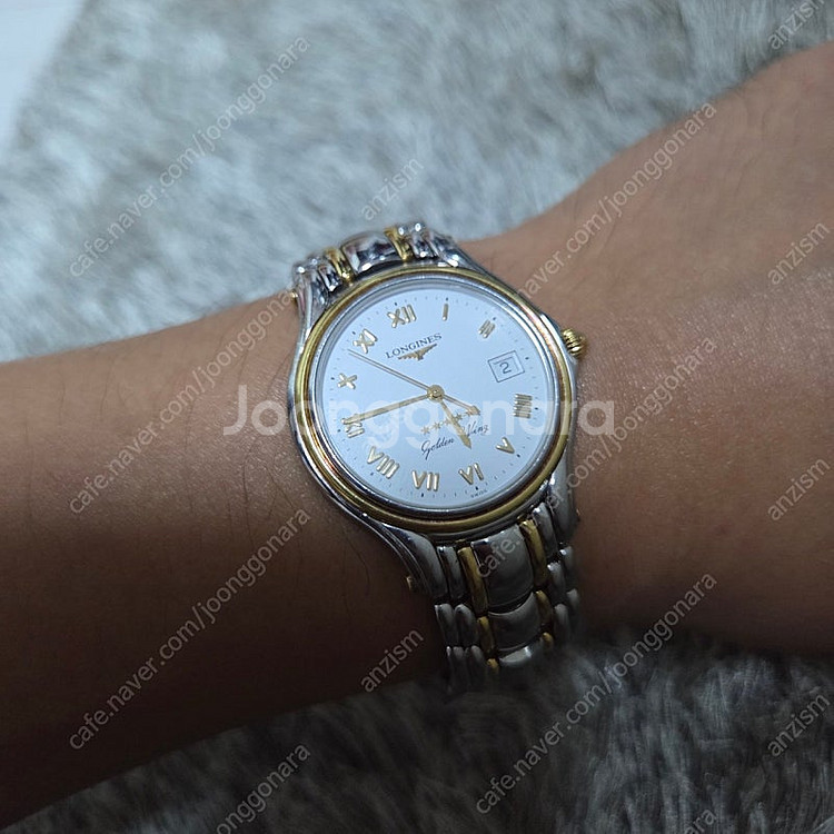 론진 골든윙 파이브스타 34mm 18k콤비--6