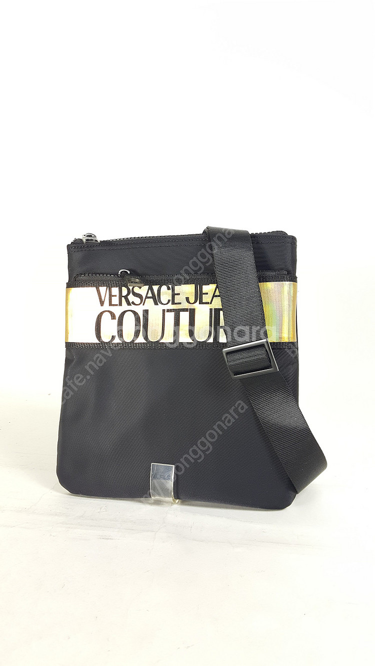 베르사체 검정/골드 나일론 남성 크로스백 정품 베르사체진스꾸뛰르--1