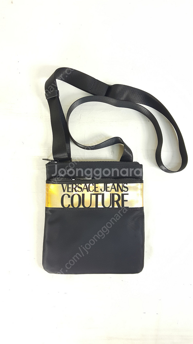 베르사체 검정/골드 나일론 남성 크로스백 정품 베르사체진스꾸뛰르--2