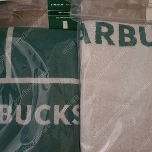 스타벅스 서머 프리퀀시 트렌타올 타월 수건 그린+아이보리 일괄 택포