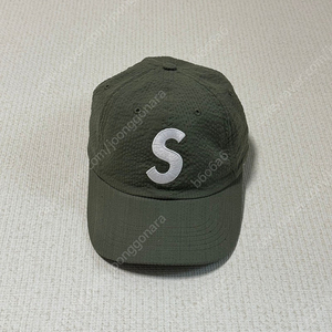 슈프림 시어서커 s로고 볼캡 그린