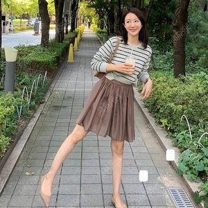 아스띠에 도브큐롯 스커트 쉬폰 브라운 스커트 s